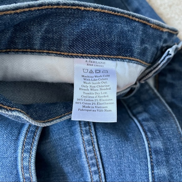 Everlane Straight Leg Jeans Womens 24 Regular Medium Wash High Rise Cotton Blend - Picture 6 of 11